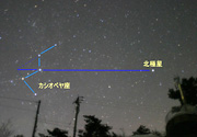 冬のカシオペア座-北極星